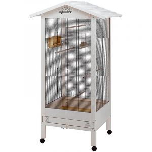 Hemmy Volière Cage à Oiseaux hemmy : Cage en bois avec accessoires pour oiseaux.. Variante hemmy - Misure: 84.5 x 65.5 x h 165 cm - - Ferplast