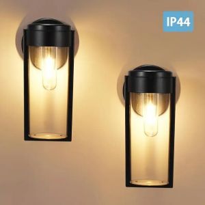 Clairage Paysager Cr&eacute;atif Ext&eacute;rieur &agrave; Filament de Tungst&egrave;ne Solaire, Lampe Murale Cylindrique Premium pour All&eacute;es et Cl&ocirc;tures(2pcs)