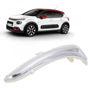 R&eacute;troviseur Lat&eacute;ral Gauche Clignotant Logement Clignotant Coque de Remplacement pour Citroen C3 C4 Peugeot 208 2008 OE : 1607512680
