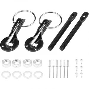 Serrure de Capot de Voiture,Kit de Verrouillage des Goupilles de Capot, Verrouillage Universel &agrave; Goupille de Capot en Aluminium,Verrou Capot attache