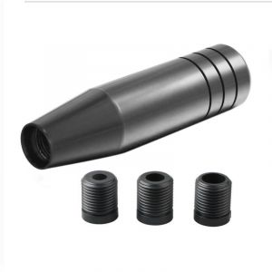 Pommeau de levier de vitesse de voiture en aluminium, levier de vitesse manuel universel &agrave; long manche, levier de vitesse avec 3 adaptateurs filet&eacute;s