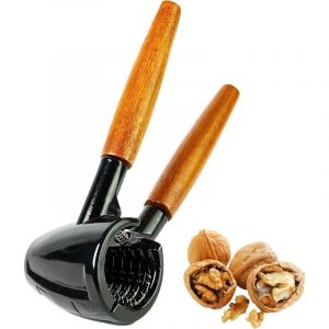 Jalleria - Casse-noix avec manche en bois élégant - Casse-noix en noyer - Casse-noix anti-écrasement - Transfert de puissance facile (manche en bois