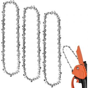 Lot de 3 Chaînes d'Élagueuse sur Perche pour Guide-Chaîne de 10' (25 cm), 40 Maillons d'Entraînement, Faible Rebond, Compatibles avec Black & Decker,