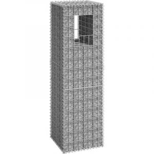 Poteau &agrave; panier de gabion-Jardini&egrave;re &agrave; gabion 40x40x140 cm Fer