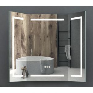 Miroir triptyque rectangle, led 80x120 cm avec variateur de lumière - triptyque