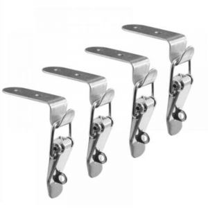 90 Degr&eacute;S Canard-Bouche Boucle Crochet Serrure en Acier Inoxydable &agrave; Ressort Tirer Bascule Loquet Pince Argent Moraillon Loquet Loquet