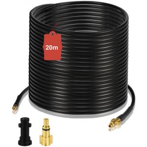 Tolletour - Tuyau pour nettoyeur haute pression Tuyau déboucheur flexible noir Nettoyage de 20m