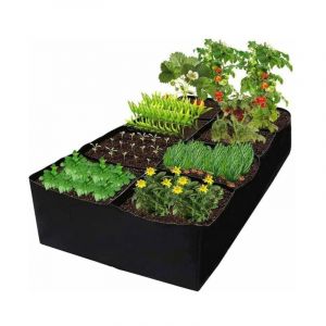 Choyclit - Ineasicer Sacs à Plantes 486L Non tissé Blackline, 8 Plaids Sac de Culture Pot Geotextile, Tissu Pots Fleur Sac Jardin pour Tomates,