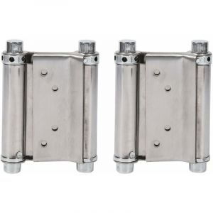 2Pcs Charni&egrave;res &Agrave; Ressort Double Action en Acier Inox Charni&egrave;res de Porte de Saloon Gond Porte Battante, Capacit&eacute; de Charge Jusqu'&agrave; 15 Kg-LIAIKI