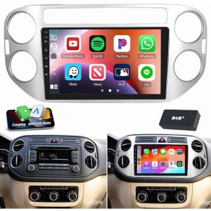 Autoradio Android 14 Carplay 9 pouces pour VW Tiguan 2010-2016 GPS WiFi GPS RDS 4+64G DAB