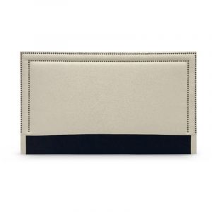 Tête de lit cloutée en tissu lin beige 140 cm lyve