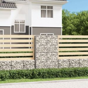 Design In - Panier de gabion,Mur en gabion avec couvercle Fil galvanisé 150x100x30 cm CFW22161
