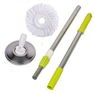 Manche de rechange pour balai &agrave; franges rotatif, manche t&eacute;lescopique rotatif &agrave; 360&deg; de 124 cm (49 pouces) pour syst&egrave;me de nettoyage de seau &agrave; franges