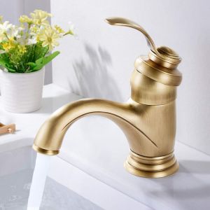 Robinet Salle de Bain Rétro, Monocommande Mitigeur Lavabo en Laiton Vintage Spray Dessin Balcon Bar Toilettes Lave-Mains Robinet D'ea, Moderne