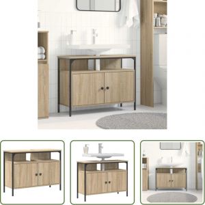 vidaXL Rangement salle de bain - Meuble de Lavabo de Salle de Bain Marron 80 x 30 x 60 cm