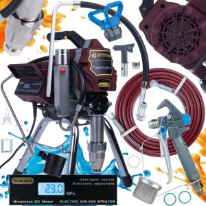 Zenthril Set Zenith H &ndash; Station de Peinture Airless 3200W, 20MPa, 4,5L/min, Buse 0,031" &Eacute;cran LCD, Moteur Brushless Pour Peintures &agrave; Base d&rsquo;Eau et