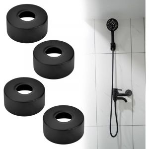 Couvercles 4PCS Rosace Mitigeur Douche, Rosace Robinet Noir Cache Radiateur Amovible Acier Inoxydable Rosace Radiateur Cache Tuyau pour Salle de