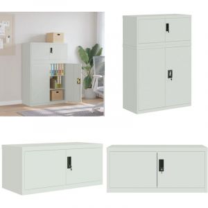 Classeur gris clair 90x40x130 cm acier - Classeur - Meuble De Rangement - Armoire De Classement - Armoire à Dossiers - Rangement Bureau - Home &