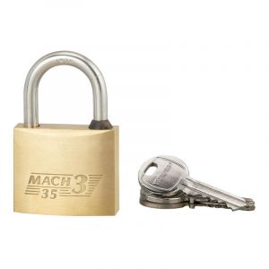 Cadenas &agrave; cl&eacute; Mach 3 unikey (achetez-en plusieurs, ouvrez avec la m&ecirc;me cl&eacute;), 35mm, anse inox, 2 cl&eacute;s Thirard