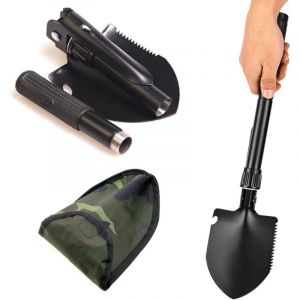 Mini Pelle Pioche Pliante, Pelle de Survie Pliante, Pelle Pliable Camping, pour La Randonn&eacute;e en Plein Air, La Survie, Le Pelletage de La Neige, Le