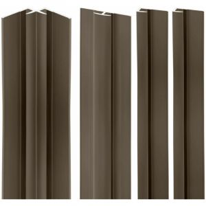 Lot de 2 profilés de finition + 1 profilé d'angle + 1 profilé d'extension pour panneau mural de douche, DécoDesign Schulte Taupe, 210 cm