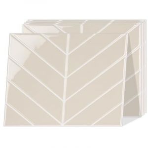 [JAMAIS UTILIS&Eacute;] Carreaux adh&eacute;sifs, &eacute;paisseur 2,5 mm, motif chevron, &eacute;tanches, pour cuisine et salle de bain, 32 x 25 cm, lot de 5.