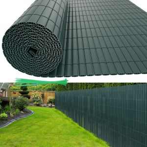 Vingo - swanew Canisse en pvc double face,90% d'occultation,Vert,H.80 cm x L.400 cm