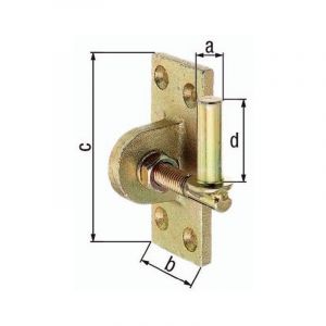 Gond à visser sur support 13x45 mm, galvanisé à chaud, réglable de 20 mm GAH Par 6)