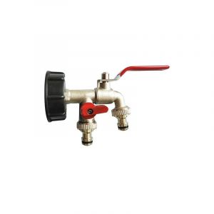 Robinet Double De Jardin 1/2',Robinet Cuve 1000l Adaptateur De RéServoir D'Eau Ibc Robinet Recuperateur Eau De Pluie,Double Robinet En Laiton en pp