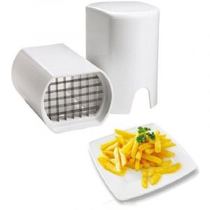 Dpzo - jamais utilis&eacute;] Coupe Frite,Coupe Frites Manuel, Coupe Frites Professionnel, Coupe Pomme de Terre pour Frite, Grille Coupe Frite inox (Blanc)