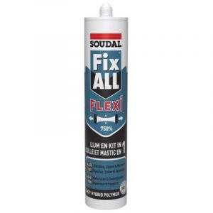 Mastic-colle polym&egrave;re hybride Fix ALL Flexi noir cartouche 290ml - SOUDAL - 105031