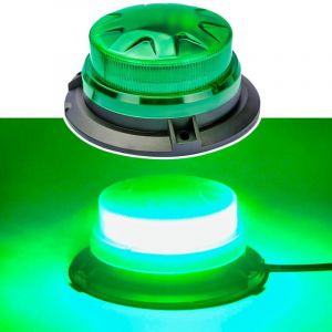 Feux de détresse stroboscopiques à LED verts avec support magnétique et 8 modèles clignotants. Feux de sécurité clignotants pour toit destinés aux