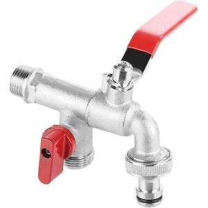 Serbia - Robinet de machine à laver robinet d'extérieur robinet d'eau à 90 degrés double valve 1/2 'robinet en laiton pour machine à laver pour