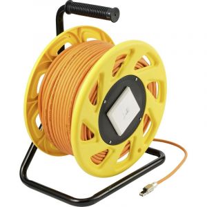 Renkforce - RJ45 réseau informatique Enrouleur de câble cat 6a (câble brut cat 7) s/ftp 50 m orange sans halogène X252842