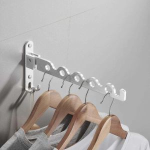 Étendoir à linge mural, pliable et suspendu, gain de place grâce à son bras pivotant, idéal pour penderie, dressing, buanderie ou rangement suspendu