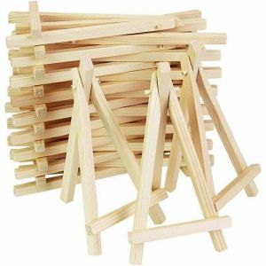 Gabrielle - 20 Pcs Mini Chevalet de Table en Bois Naturel Chevalet de Menu Marque Place Porte Nom pour Mariage Reataurant Petit Chevalet de