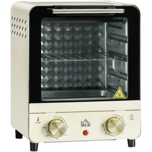 Neche - Mini four électrique 15L à convection 1000W 60-230°C,Minuterie 1 H,Four à pizza avec plaque de cuisson et plateau ramasse-miettes,Blanc crème