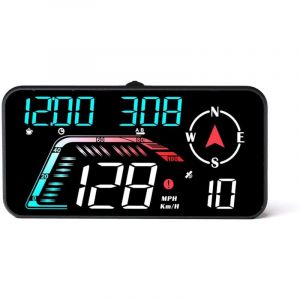 Compteur de Vitesse, Affichage Automatique de l'heure et de la Vitesse, Affichage T&ecirc;te Haute pour Voiture, Applicable &agrave; Tous les V&eacute;hicules