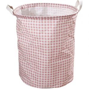 1 pi&egrave;ce de panier &agrave; linge &agrave; carreaux rose, panier &agrave; linge sale portable et &eacute;tanche, panier de rangement &agrave; carreaux pliable avec poign&eacute;e, adapt&eacute; aux