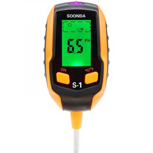 PH-M&egrave;tre du Sol, Testeur De ph du Sol 4 en 1 Num&eacute;rique, Testeur D'humidit&eacute; du Sol-lumi&egrave;re-pH-temp&eacute;rature, Kits d'outils de Jardinage pour Le Soin des