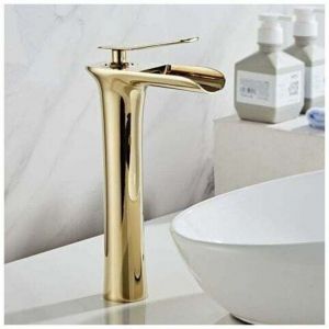 Odipie - jamais UTILISÉ]Mitigeur de lavabo Robinet cascade haut pour lavabo de salle de bain Doré