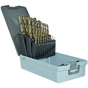 Coffret 25 forets m&eacute;taux court HSS cobalt 5% queue cylindrique Frioul inox - TIVOLY