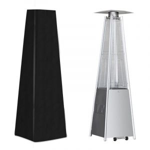 Housse pour Chauffage de Terrasse Housse pour Parasol Chauffant de Style Pyramidal Noir