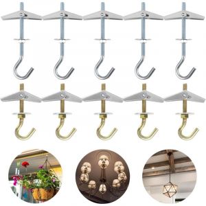 10Pcs Crochet Plafond,M5/M690mm Crochet Fixation Plafond,Crochet Lustre Plafond