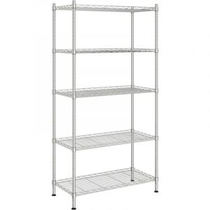 &Eacute;tag&egrave;re de rangement 5 niveaux 90x35x180 cm Chrome 250 kg CFW50917