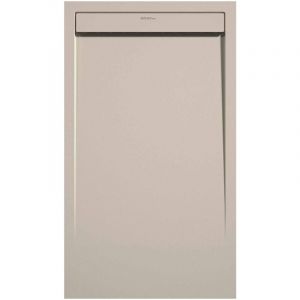 Kroos &reg; - Receveur de douche Cr&egrave;me, finition Lisse Stone smart, grille de couleur - 110 x 90 cm