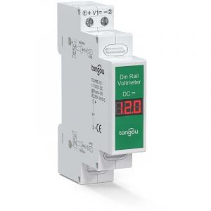 Din-rail Voltage Meter DC 11-310V, Voltm&egrave;tre Num&eacute;rique sur Rail Din, Testeur de tension &agrave; courant continu Compteur Volt Gauge Din pour le Contr&ocirc;le du
