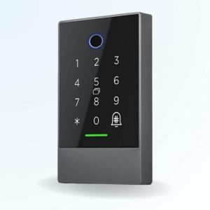 Lecteur biom&eacute;trique de contr&ocirc;le d'acc&egrave;s connect&eacute; LOCKY-7D avec boitier m&eacute;tal &agrave; empreinte, code, badge et bluetooth