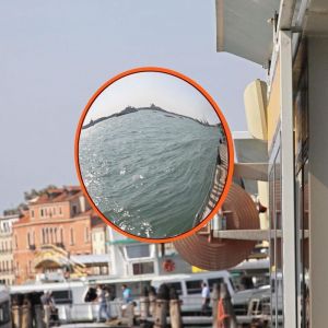 Lucn - 60cm Miroir De Circulation Convexe, Miroir Sécurité Routière Convexe, Miroir Circulation Routière, avec Support pour Allées Garages avec