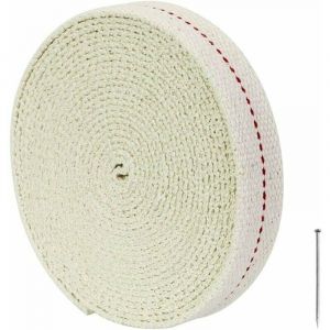 Ulisem - Mèche, mèche à huile plate de 450 cm, en 100% coton Mèche de rechange, largeur 2 cm, adaptée aux lampes à pétrole Lampes à huile (blanche)